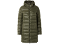 Green quilted jacket with hood and zipper