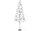 LED illuminated Christmas tree with black branches and white lights, against a black background.