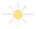 Sun symbol on a black background.