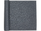 Dark grey wallpaper with an ornate damask pattern, partially rolled up.