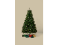 Green Christmas tree with wrapped gifts at the base.