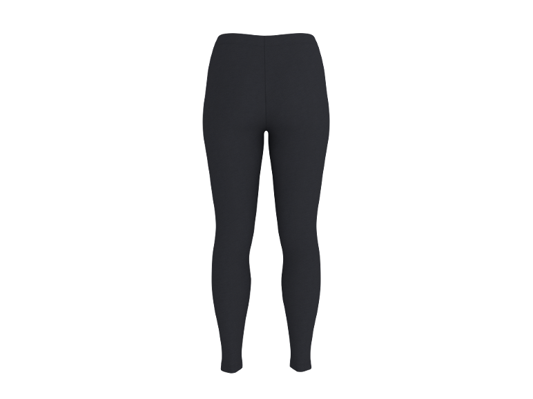 Women's black sports leggings, front view.