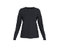 Dark grey long-sleeved top with a round neck.