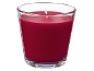 Red candle in a glass votive.
