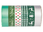 Christmas ribbons with 'Merry Christmas' text, polka dots, plaid, and reindeer.