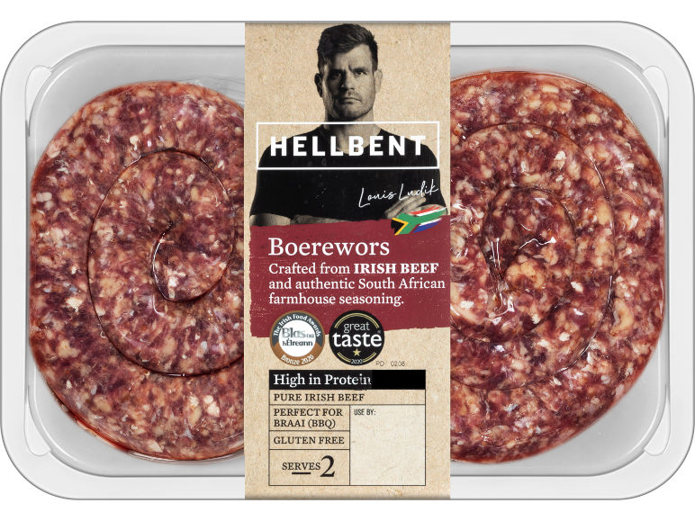 Irish beef boerewors sausage with South African seasoning.