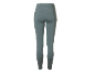 Women's capri leggings in teal with a subtle pattern on the lower legs and a side pocket.
