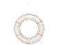 Gold-colored decorative ring with white LED lights on a black background.