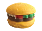 Mini gummy hamburger with colorful layers