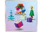 Colorful building toy set featuring a house, Christmas tree, and other festive items.