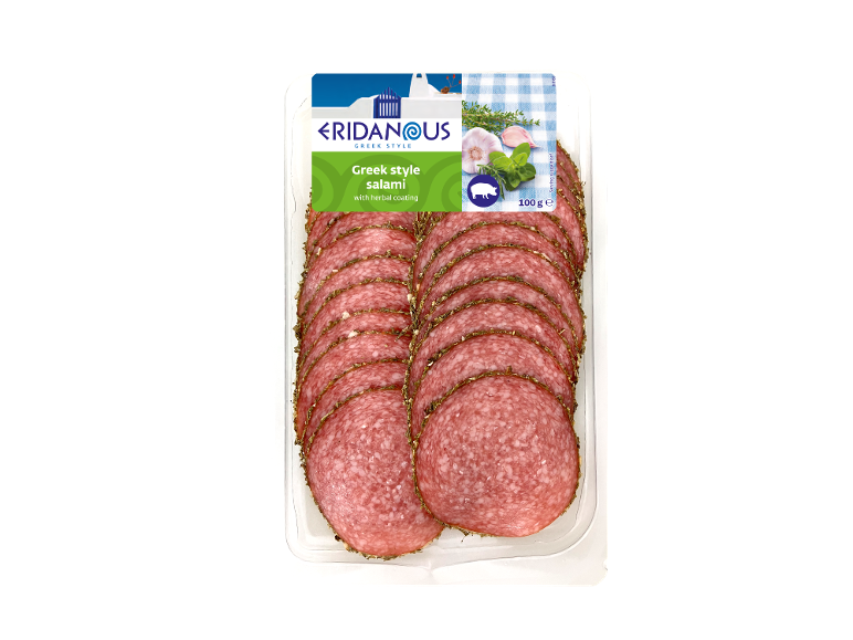 Greek style salami with herbal coating, 100 g