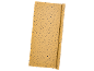 Yellow wrapping paper with a pattern of blue stars and dots.