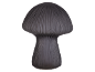 Mushroom-shaped table lamp in dark grey with a ribbed texture