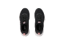 Black sports shoes with pink details and white soles