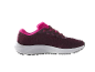 Women's running shoes in burgundy and pink.