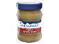 Jar of Greek-style whole grain tahini with a blue lid.