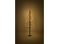 Illuminated Christmas tree with warm LED lights, set against a dark background.