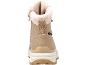 Beige winter boot with faux fur lining and a waterproof tag.