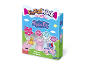 Children's coloring and craft set with pig and teddy bear figurines.