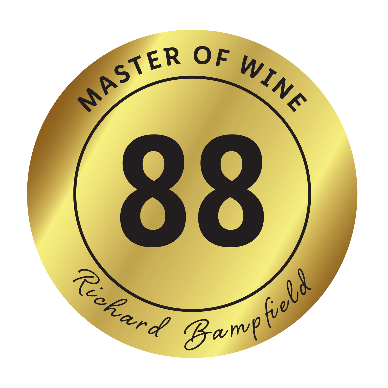 Gold Master of Wine seal with a score of 88 by Richard Bampfield.