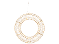 Gold-colored decorative light circle with LED lights against a black background