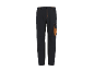 Black work trousers with orange details and side pockets.
