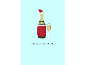 Christmas card with a bottle, a glass, and the text 'PROSECC-HO-HO-HO'.