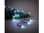 White LED Christmas lights on a fir branch.