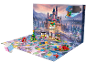 Children's advent calendar with a toy castle, princess figures, and a small train.