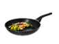 Frying pan with salmon, broccoli, and red onion.
