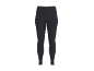Dark grey full-length leggings on a black background.