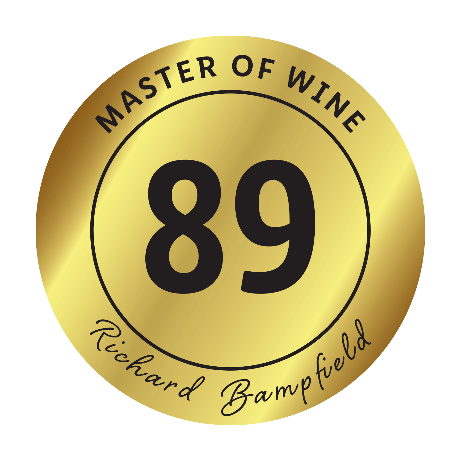 Gold Master of Wine seal with a score of 89 by Richard Bampfield.