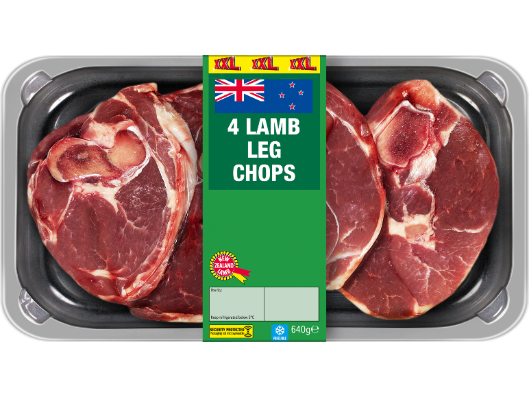 Pack of 4 lamb leg chops, 640g