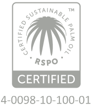 Certified sustainable palm oil seal, number 4-0098-10-100-01.