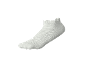 White short sock with textured weave on a black background.