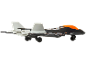 Black and grey toy airplane with an orange cockpit