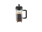 French press with black coffee