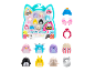 Pack of 8 collectible mini-squish toys with accessories and a mysterious rare squish.