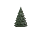 Green LED candle in the shape of a Christmas tree