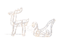 Light-up Christmas decoration featuring a reindeer and a sleigh