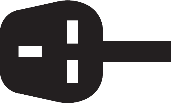 Electrical plug with three pins.