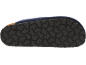 Non-slip shoe sole with grid pattern, featuring a blue felt upper.