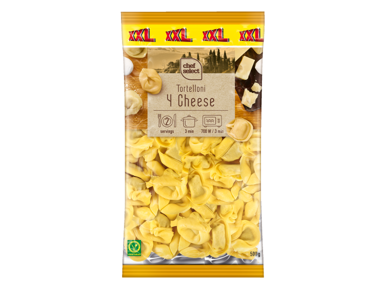XXL pack of 4 Cheese Tortellini, vegetarian, 500g.