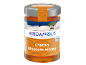 Jar of Cretan blossom honey with a label depicting a Greek landscape.