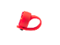 Red bicycle rear light with a silicone strap