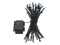 White LED Christmas lights with black cable and battery box with timer.