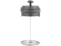 French press with metal coffee filter and black plastic.