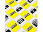 Yellow and white playing cards with game rules in English.