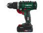 Green and black cordless drill with a 2.0Ah battery and screwdriver bit.