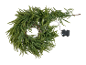 Green artificial Christmas garland with a battery pack on a black background